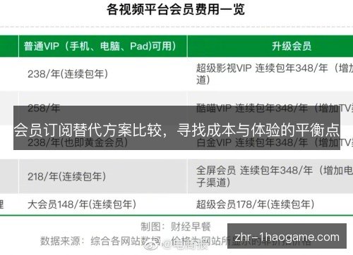 会员订阅替代方案比较,寻找成本与体验的平衡点 会员订阅替代方案比较,寻找成本与体验的平衡点